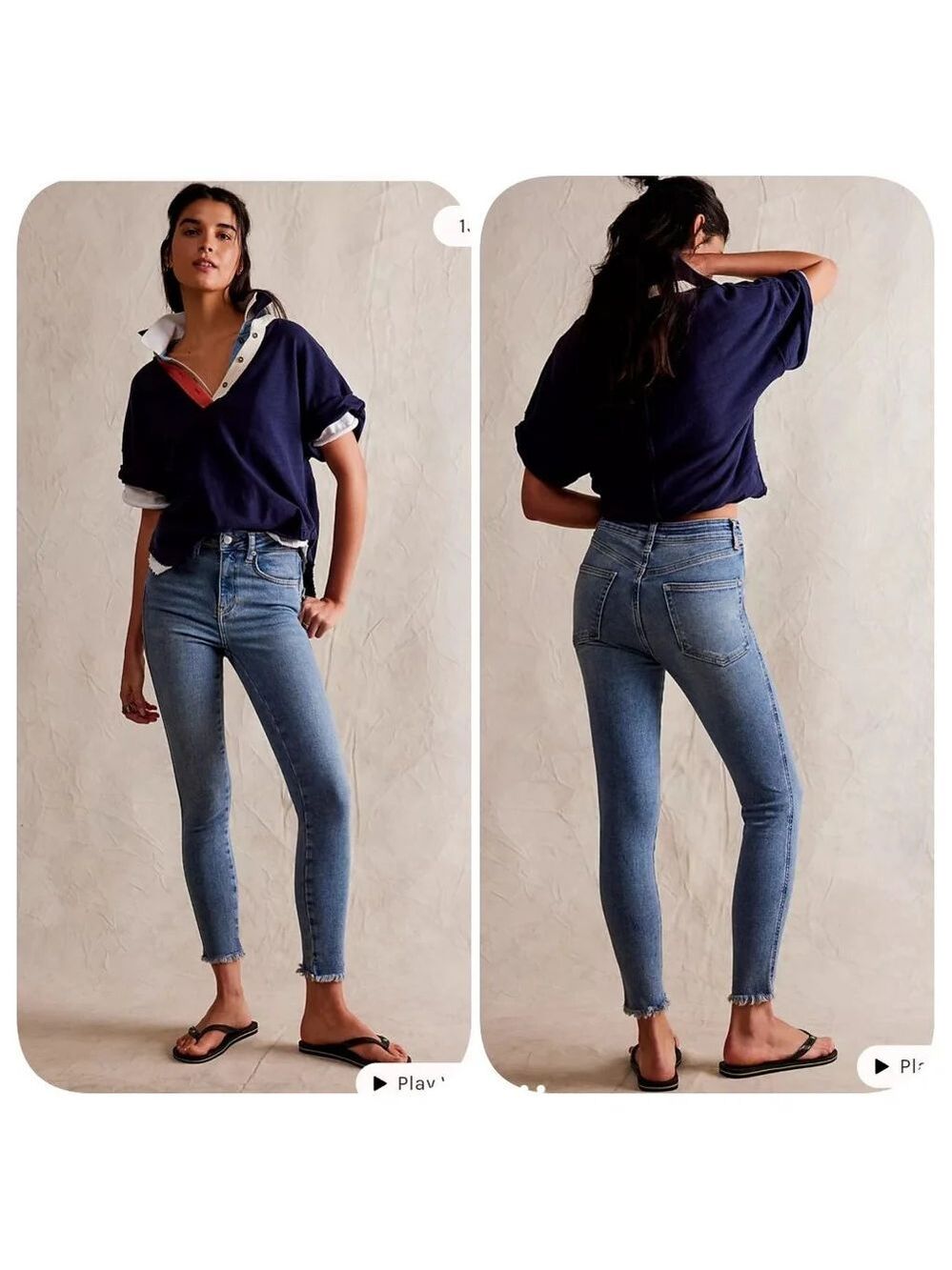 Free People Raw Hem High Rise Jegging Sz 28 Sierra